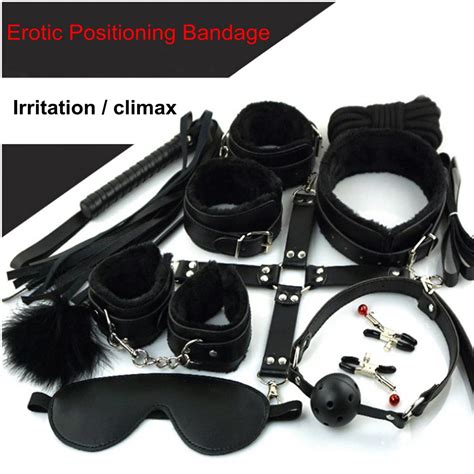 hoozgee 10pcs set leather sm bondage set restraints adult games sex toys for couples woman slave