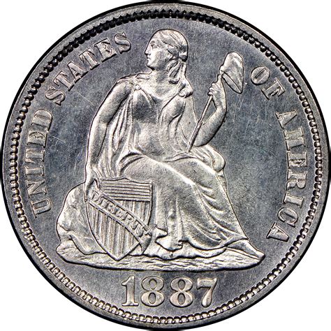 1887 S 10c Ms Seated Liberty Dimes Ngc
