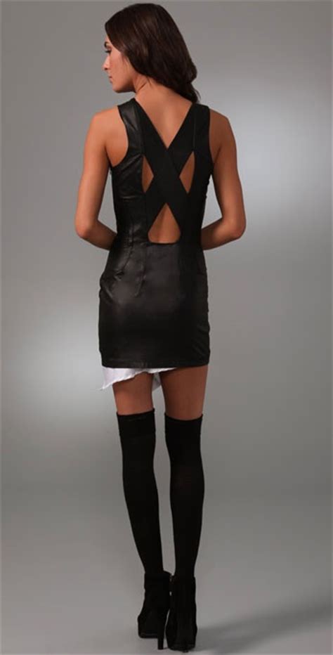 Lyst Victorialand Leather Bondage Dress In Black
