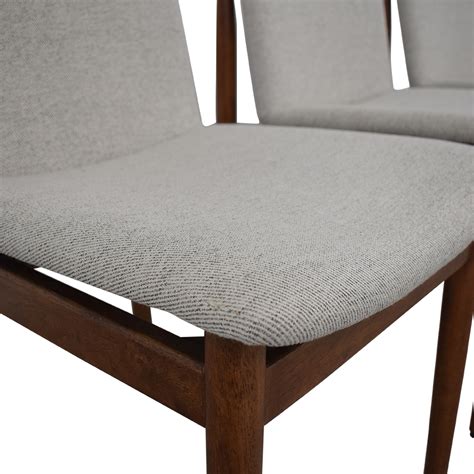 55% OFF - West Elm West Elm Grey Framework Upholstered Dining Chairs