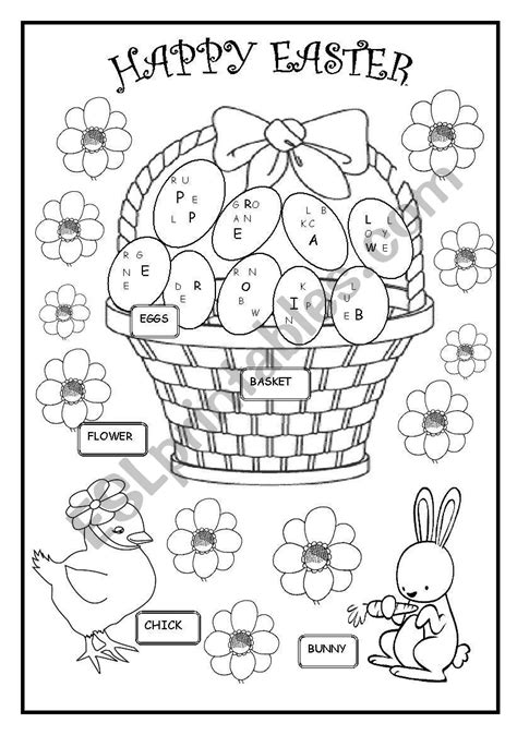 Easter Colouring Esl Worksheet By Martinasvabova