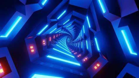 Flight In Abstract Twirle Sci Fi Tunnel 3d Render Futuristic Vj Motion