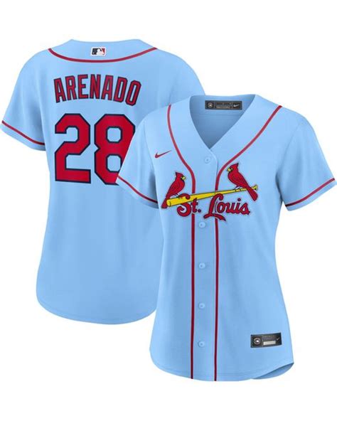 Nike St Louis Cardinals Nolan Arenado 28 Blue Cool Base Jersey For