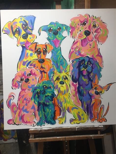 Original Dog Art By Debby Carman Multi Color Dog Painting Etsy