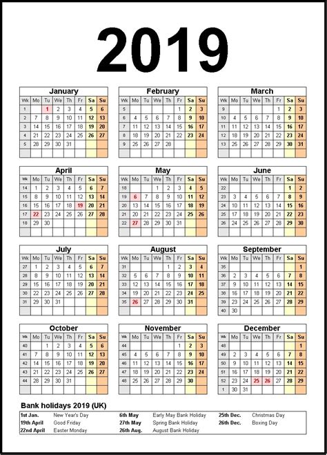 Lovely 2019 Calendar With Federal Holidays Printable Free Printable