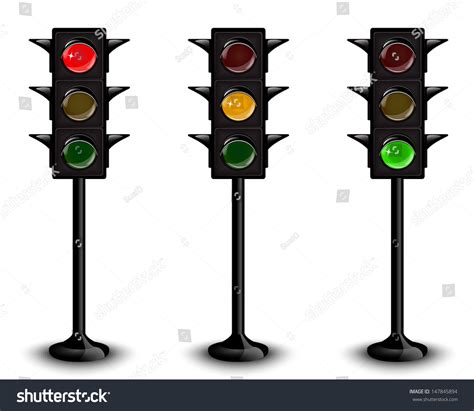 Three Black Traffic Lights With Different Royalty Free Stock Photo