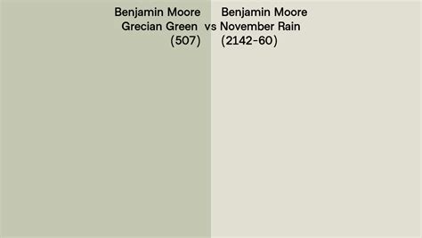 Benjamin Moore Grecian Green Vs November Rain Side By Side Comparison