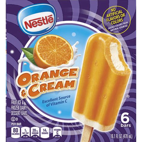 Nestle Dessert Bars Fruit Ice And Frozen Dairy Orange And Cream