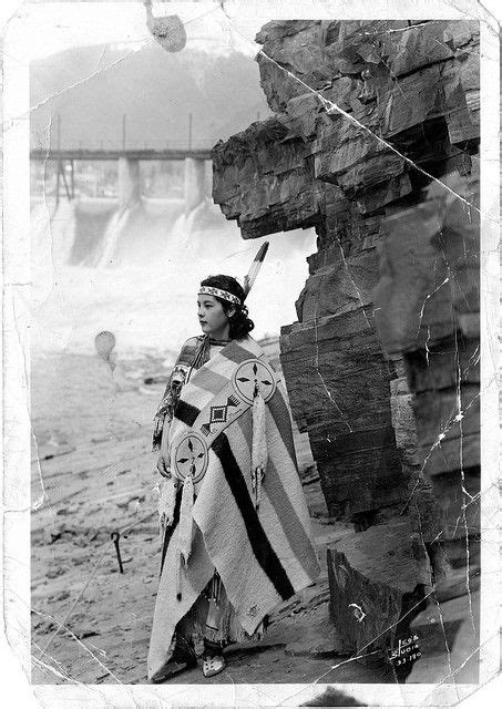 Native American Woman Standing Alone By Cliff Native American Beauty