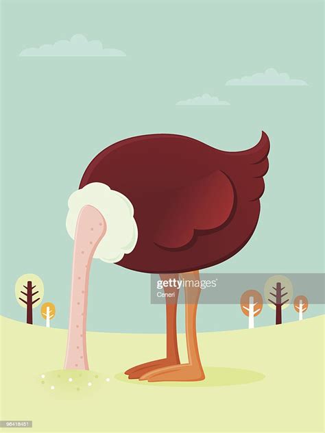 Ostrich Burying His Head In The Sand High Res Vector Graphic Getty Images