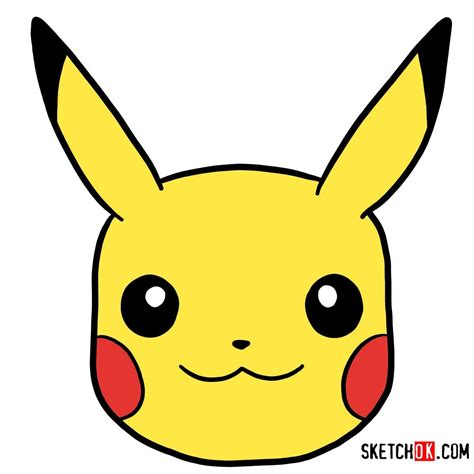 How To Draw Pikachus Face Pokemon Sketchok Step By Step Drawing
