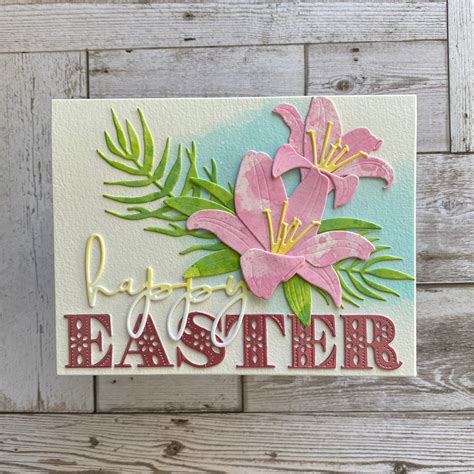 Happy Easter Lily Easter Card Lilies Pink Lilies Handmade Etsy
