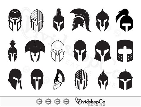 Spartan Helmet Svg Clipart Cut Files For Silhouette Files Etsy