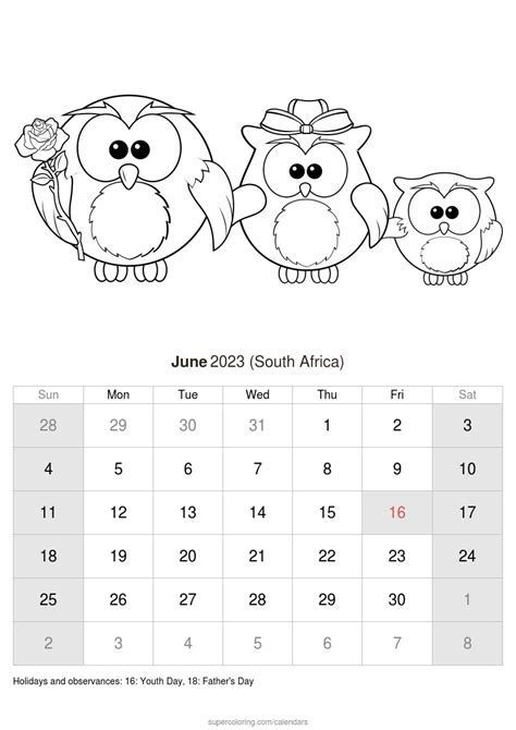 June 2023 Calendar South Africa