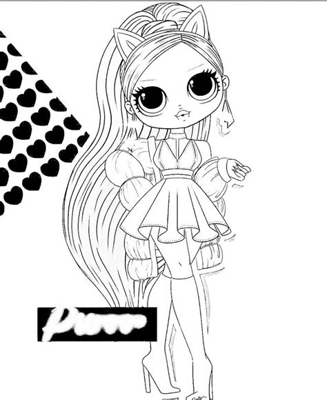 Лол раскраска шаблон Lol кукла Lol Dolls Cute Anime Chibi Coloring