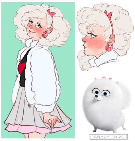 Gidget A White Pomeranian By Crazytom Cartoon As Anime