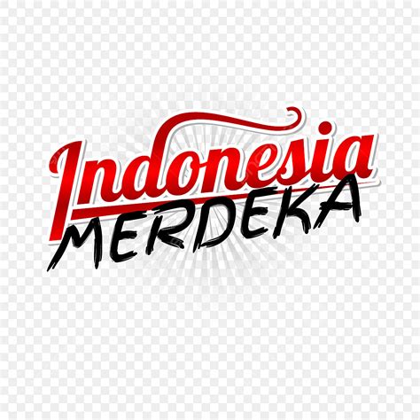 Indonesia Merdeka Tipograf A Texto Letras Degradado Color Efecto De