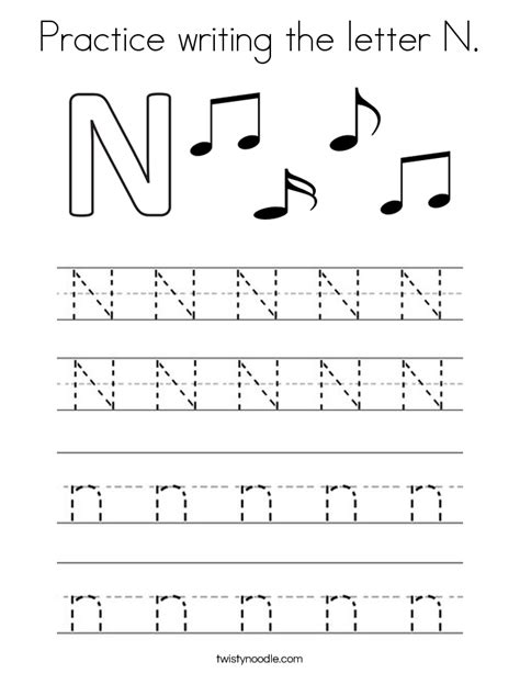 Letter N Coloring Pages Preschool Coloring Home
