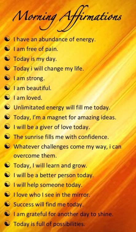 101 Good Morning Positive Affirmations To Start The Day Affirmations