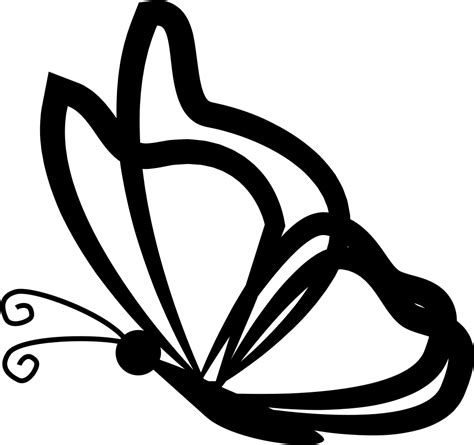 Butterfly With Transparent Wings Outlines From Side View Svg Png Icon