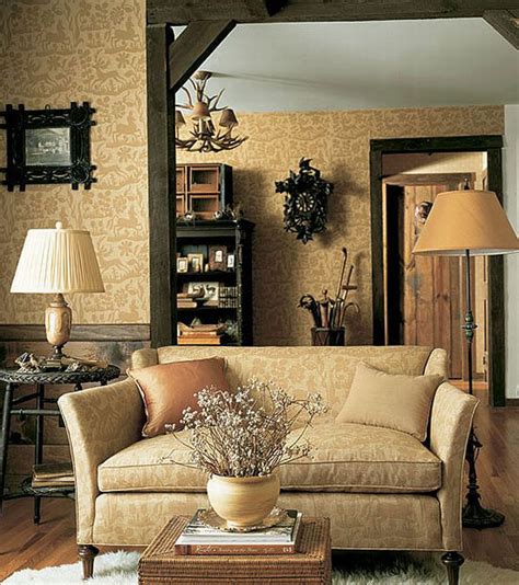 Design Interior French Country Elegant Brown Sofa Retro