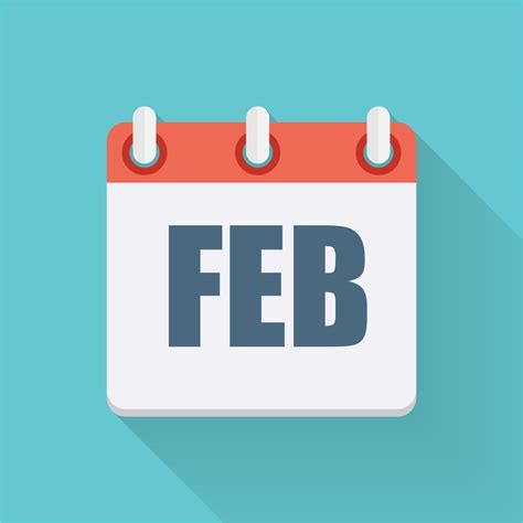 February Dates Flat Icon With Long Shadow Vector Illustration 2849129