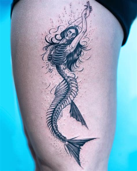 Pin By Things On Tattoo Mermaid Thigh Tattoo Tattoos Mermaid Tattoo