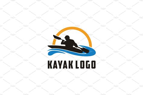 Man And Paddle River Wave Kayak Logo Logo Design Simple Logo Design