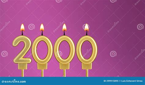 Number Of Followers Or Likes Candle Number 2000 Stock Image Image