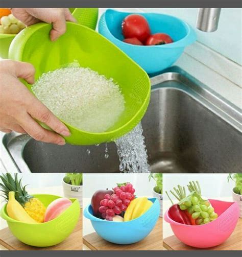 Washing Strainer Cum Bowl For Rice Fruits Vegetables Buy Online At