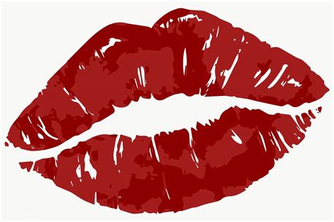 Vectorized Red Lips Sticker Design Resource Free Image By Rawpixel