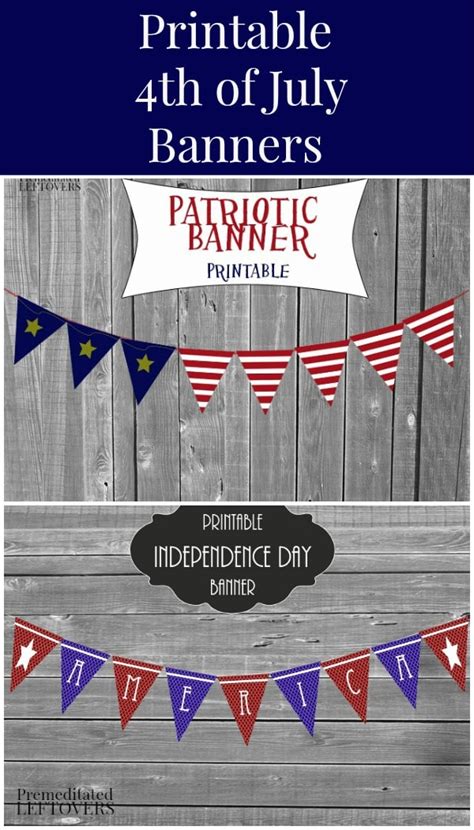 4th of July Patriotic Printable Banners