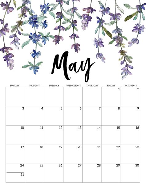 Free Printable Girly Calendar 2020 Month Calendar Printable