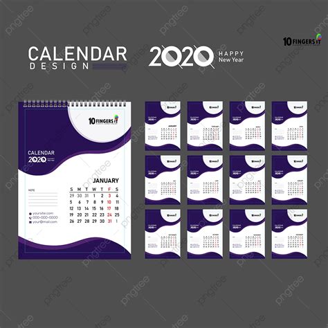 Calendar Design 2020 Template Download On Pngtree
