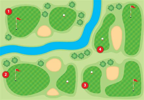 Overhead View Golf Course Illustration 187136 Vector Art At Vecteezy