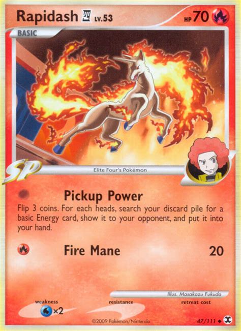 Rapidash 4 47111 Platinum Rising Rivals Uncommon Pokemon Card Near