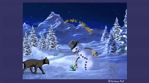 animierte weihnachts  card katze baut schneemann youtube
