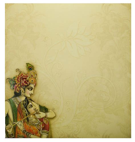 Hindu Wedding Card With Radha Krishna Images Marriage Invitation Card
