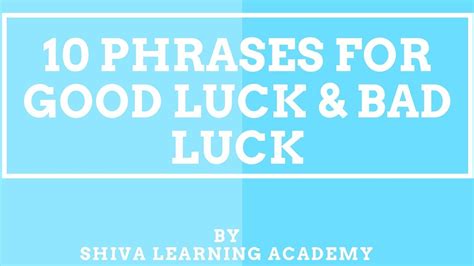 Can anyone tell me the origins of this notion that bad luck comes in threes? 10 Phrases for Good Luck & Bad Luck - YouTube