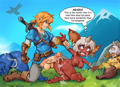 Rule 34 Areola Blonde Hair Blue Bokoblin Bokoblin Breasts Breath Of The Wild Champions Tunic
