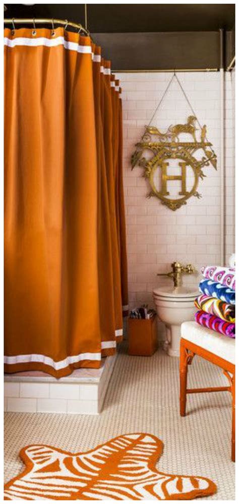 Solid burnt orange shower curtain. Pin by Tam's Boards ♥ on Burnt Orange Bungalow | Basic ...