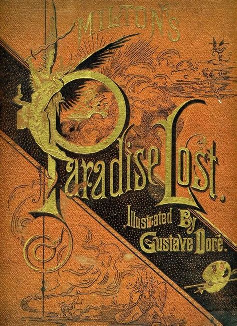 John Milton Paradise Lost Antique Books Book Cover Art Vintage Book