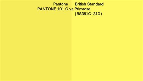 Pantone 101 C Vs British Standard Primrose Bs381c 310 Side By Side