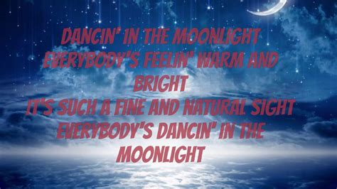 Dancing In The Moonlight Lyrics - Toploader-Dancing in the moonlight (Lyrics) music video - YouTube