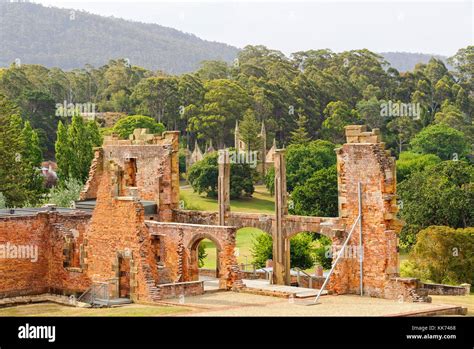 Ruins of Convict Hospital on top of Settlement Hill at Port Arthur