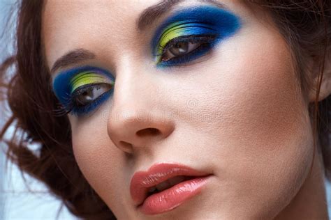 Beautiful Young Woman With Bright Make Up Stock Photo Image Of Human