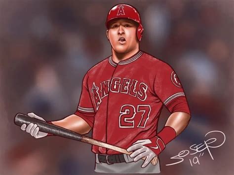 How To Draw Mike Trout Of The Angels
