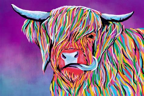 This Listing Is For The Stunning Modern Art Highland Cattle Print The