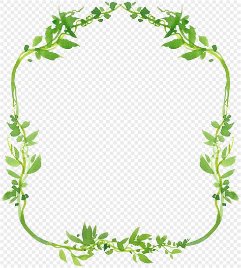 Watercolor Green Leaf Border Png Imagepicture Free Download 400356977