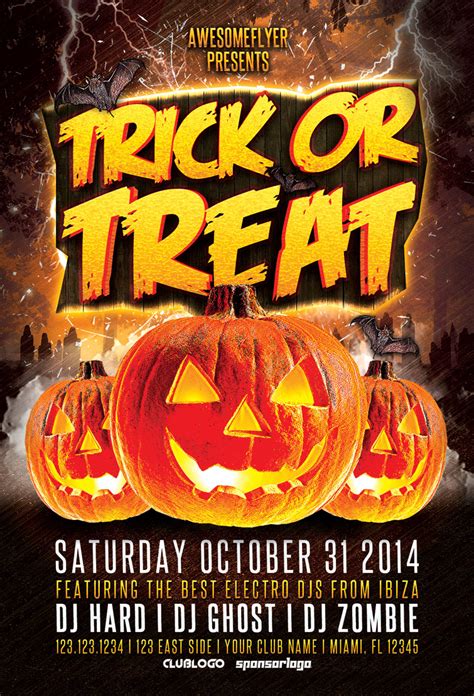 Trick Or Treat Halloween Party Flyer